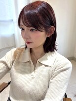 アンニュ(annuy)&nbsp;外ハネボブ 前髪カット ローズブラウン 透明感カラー 20代 艶髪