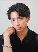 かきあげコンマバング　毛流れヘア