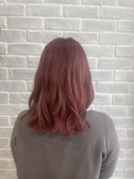 エムロード 深草店 全頭ブリーチ→カシスピンク