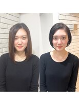 ショートヘアにしても癖が出ないでまとまるカット！