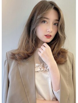 ノク 渋谷(nok) くびれミディアム_黒髪小顔オリーブグレーココアベージュ