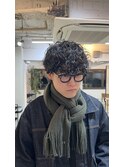 スパイラルパーマのミックスパーマ マッシュウルフ