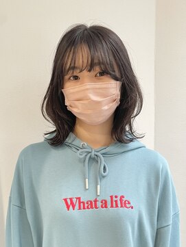 ラミエバイメルト 下北沢(lamie by melt) 毛利/透明感アッシュグレージュミディアムレイヤー外ハネくびれ