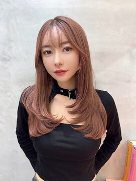 ロンドアベニール 北千住(Lond avenir) 韓国風レイヤーカット　ピンクベージュ　西田大樹