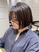 髪質改善ストレート乾かすだけ黒髪内巻きボブ20代30代40代