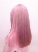 ペールピンクヘア×ミディアムカット