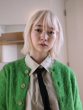 ユルク トウキョウ(jurk tokyo) 切りっぱなしボブブロンドブリーチカラー抜きっぱなしカラー