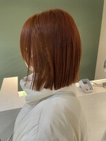 サラジュ 梅田店(SARAJU) saraju ヒラノ　ハイトーンオレンジ　切りっぱなしボブ