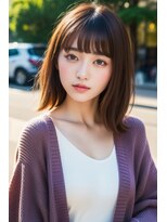 ライリー(riley)&nbsp;rileyワンカール外はねロブ×肌映えブラウンベージュ