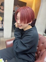 ハピネス 王寺店(Happiness) 刈り上げマッシュショート 刈り上げショート ワインレッド