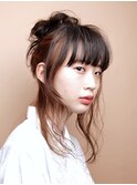 ミディアムシャギー/インナーカラー/PEEKABOO