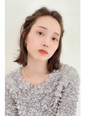 外ハネボブ大人可愛い切りっぱなしボブ前髪なし２０代３０代
