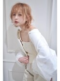 パーマ風ショート×ハイトーンヘア