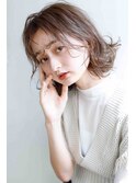 ナチュラルボブくびれヘアアプリコットオレンジ20代30代40代50代