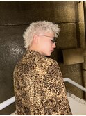 ホワイトカラーホワイトベージュショートウルフ