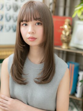 カバーヘア イヴ 戸頭店(COVER HAIR EVE) グレイアッシュ黒髪前下がりエアストレートh4戸頭20代30代40代