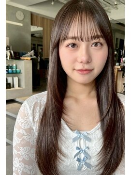 ミンクス 銀座店(MINX) 【MINX】顔まわり似合わせカット+暗めカラーロング_銀座