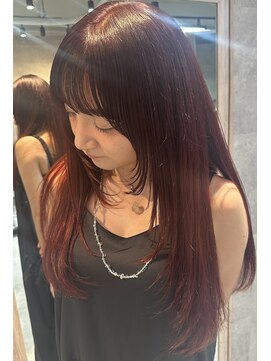 ルイス(L'wis) ワインレッド学割U24ケアブリーチ渋谷10代20代30代暖色カラー