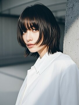 ベリーショートハンサムショートバレイヤージュハッシュカット