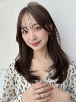 バイオレット 表参道店(Violet)&nbsp;シースルーバング内巻きレイヤーカットナチュラルココアブラウン