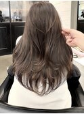 レイヤーカットシースルーバング韓国ヘアザクザクレイヤー