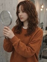ノラ シブヤ(NORA)&nbsp;小顔ミディアムパーマミディアムデジタルパーマボブパーマ前髪