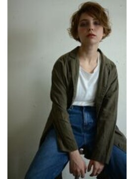 グリーン 渋谷(green) short bob×blond hair×かきあげstyle#1