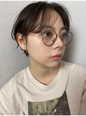 【F.】ニュアンスパーマショート×シースルバング
