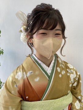 ヘアー アイス 御器所本店(HAIR ICI) ゆるふわウェーブ♪10代20代成人式ヘアセットイヤリングカラー