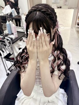 クランリリー 東梅田店(clan lily) 編み込みツインテール/梅田ヘアセット