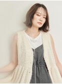 すっきり感と柔らかさを両立したシンプルボブ風ショートミディ