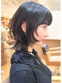 大人可愛い20代30代40代50代ウルフレイヤーボブ丸みショートボブ