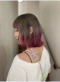 グレーピンクグラデーション×レイヤー