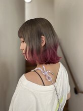 エッジ 下北沢(edge.)&nbsp;グレーピンクグラデーション×レイヤー