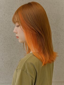 ルシードスタイル バレッタ(LUCIDO STYLE BARRETTA) オレンジインナーカラーブリーチ個性派透明感Wカラー個性派