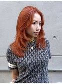 レイヤーカット × オレンジカラー