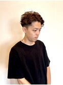 パーマ　サイドパート