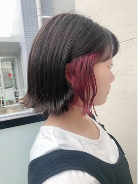 アオク(AOKU) イヤリングインナーカラー × ピンク