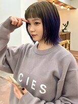 パークレーン アイス イヴェン(park lane ICI yeven)&nbsp;ブリーチカラー×アンブレラカラー◎大人可愛いネイビーブルー