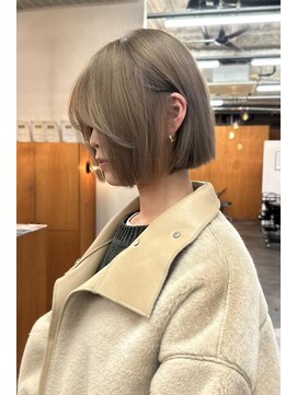 ニール シトロン 名古屋 伏見 丸の内(NEELU citron) 【NEELU_RIE】ボブ×クリーミーベージュ