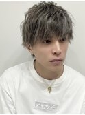 魅力倍増カールセミディシアーカラーダークアッシュショートヘア