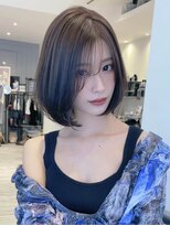 ロッソ 大橋店(Rosso) ブルーアクセントの艶ボブ【大橋】