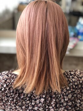 ミエルヘアーエスト 新宿店(mielhair est) ミディアム×ピンクベージュ【新宿】