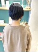 *滝田*ネイビーグレーショートカットブルーシルバー20代30代40代