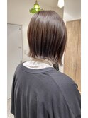 カーキベージュ×切りっぱなしボブ!