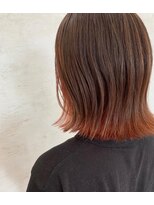 ゴッズ(GOD'S)&nbsp;ロングボブ／オレンジインナーカラー