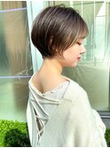 小顔丸みショート/くびれヘア/イヤリングカラー[横浜駅]