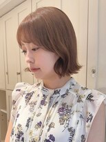 ベレーザ 渋谷(BELEZA)&nbsp;8843ミルクティーピンクハイトーンカラーマッシュパーマ韓国ボブ