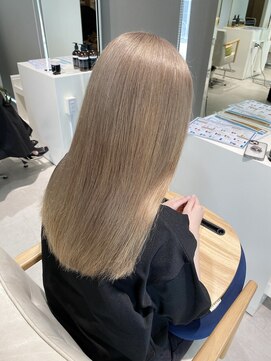 チル 福井駅前店(Chill) 福井駅前ホワイトミルクティーベージュダブルカラー学生髪質改善