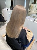 福井駅前ホワイトミルクティーベージュダブルカラー学生髪質改善